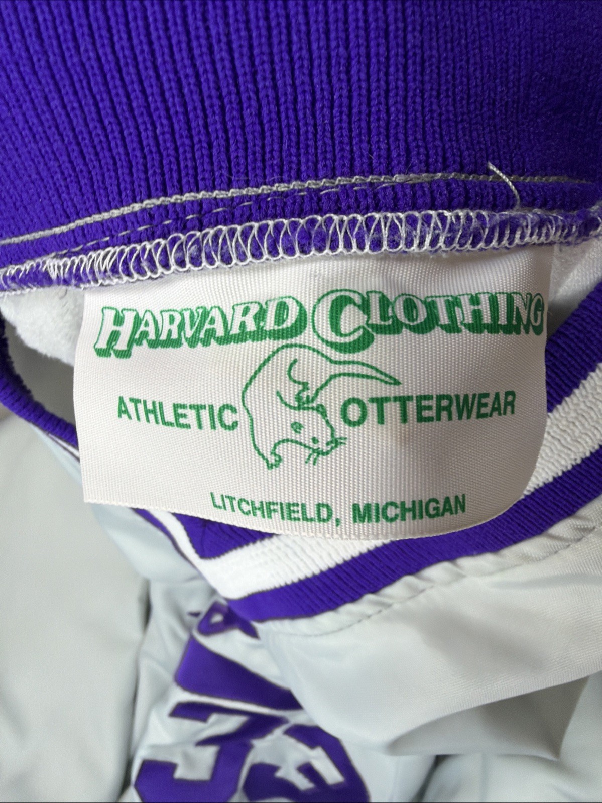Vintage Wesleyan Sport Pull Over #33 Purple And Silver Size Large