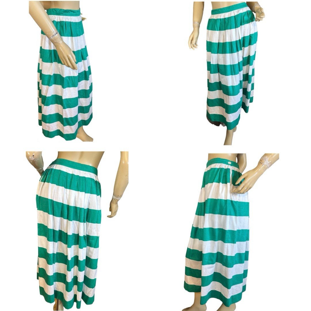 WOMEN’S VINTAGE CIRCA 1980’S CULLINANE GREEN SKIRT AND SWEATER SET SZ 10/M