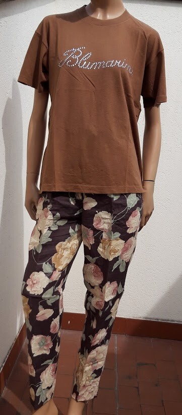 LES COPAINS Vintage Women’s 5 Pocket High Waist LINEN 100% Pristine Flower Pants