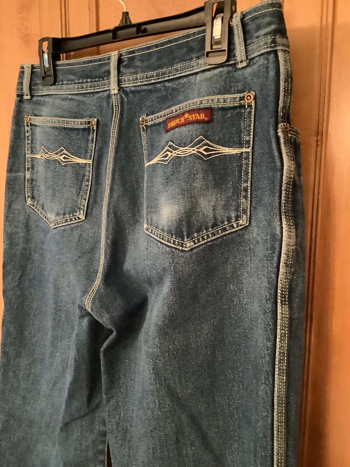 Vintage 70s FRENCH STAR Blue Denim Jeans W 36” Inseam 32”