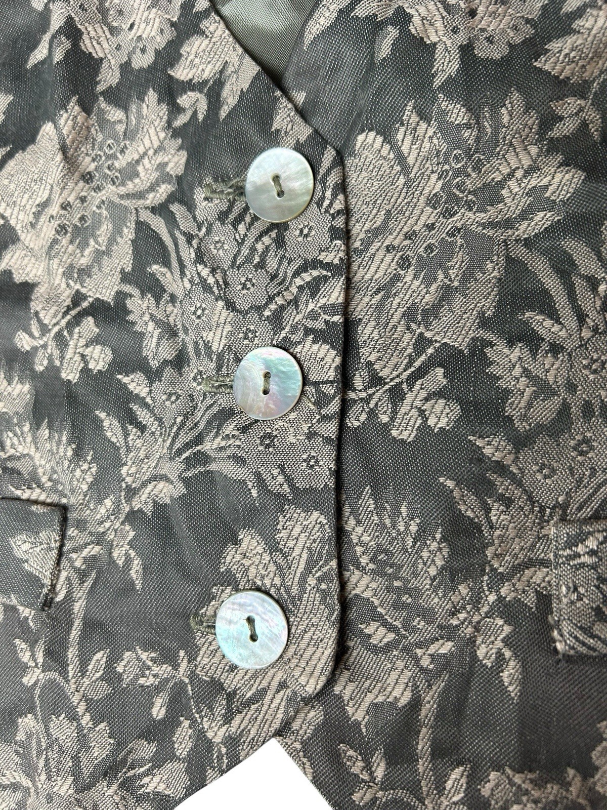 RJ Stevens Vest Womens One-Size Green VINTAGE Elegant Mother of Pearl Buttons
