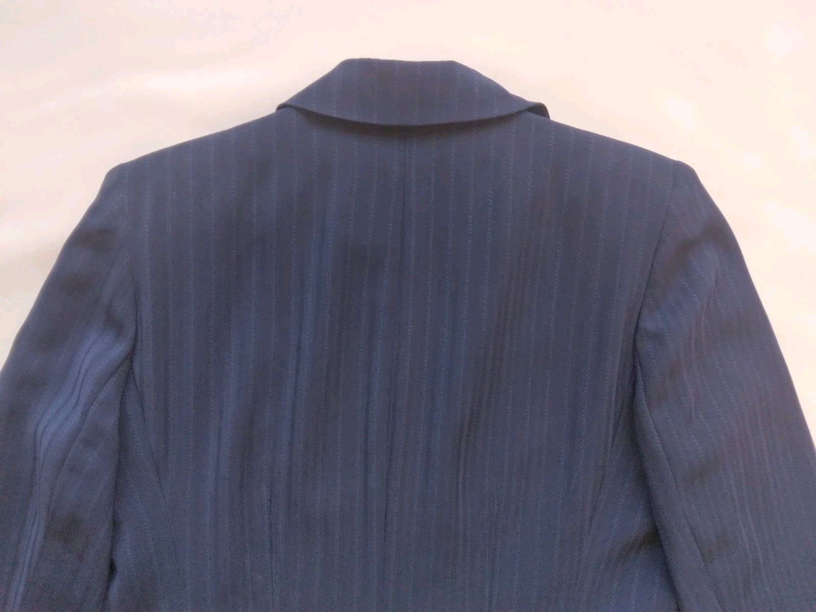 Bill Blass Womens Blazer Sz 14 Sport Jacket Dress Coat Navy w/ Pinstripes