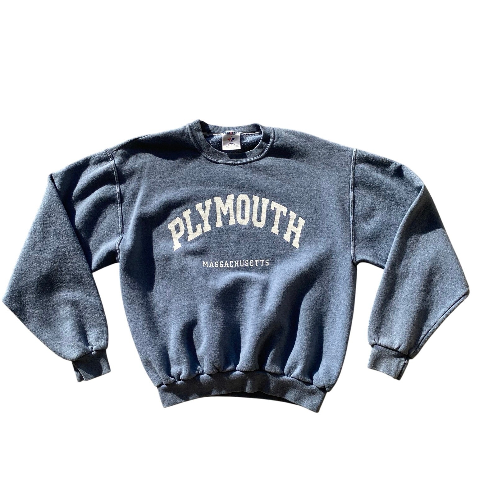 Vintage Women’s Sweatshirt Sz M Plymouth Massachusetts Blue Gray Cotton 90s y2k