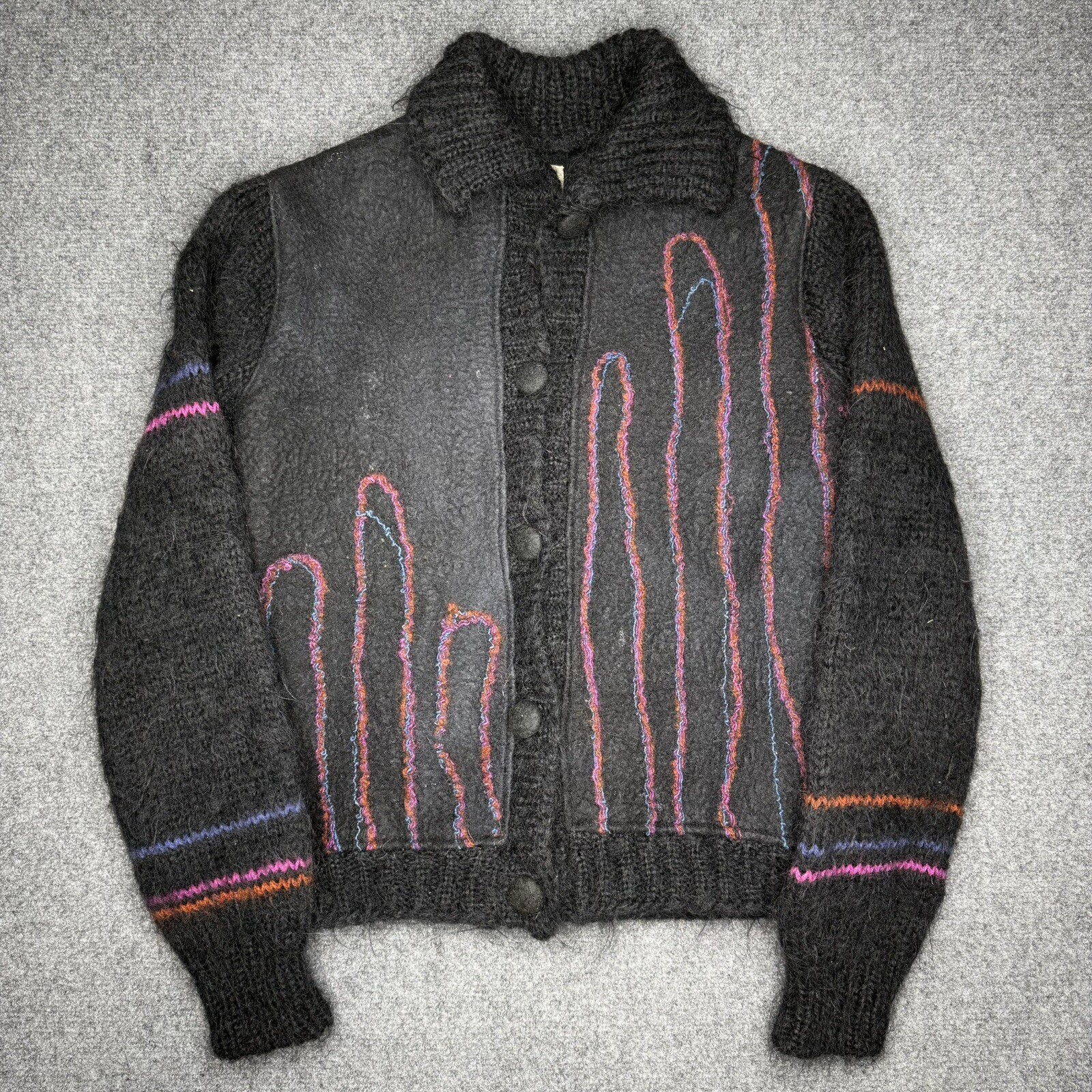 Vintage Romlin Designs Art to Wear Wool Jacket M Lopez Island Felted