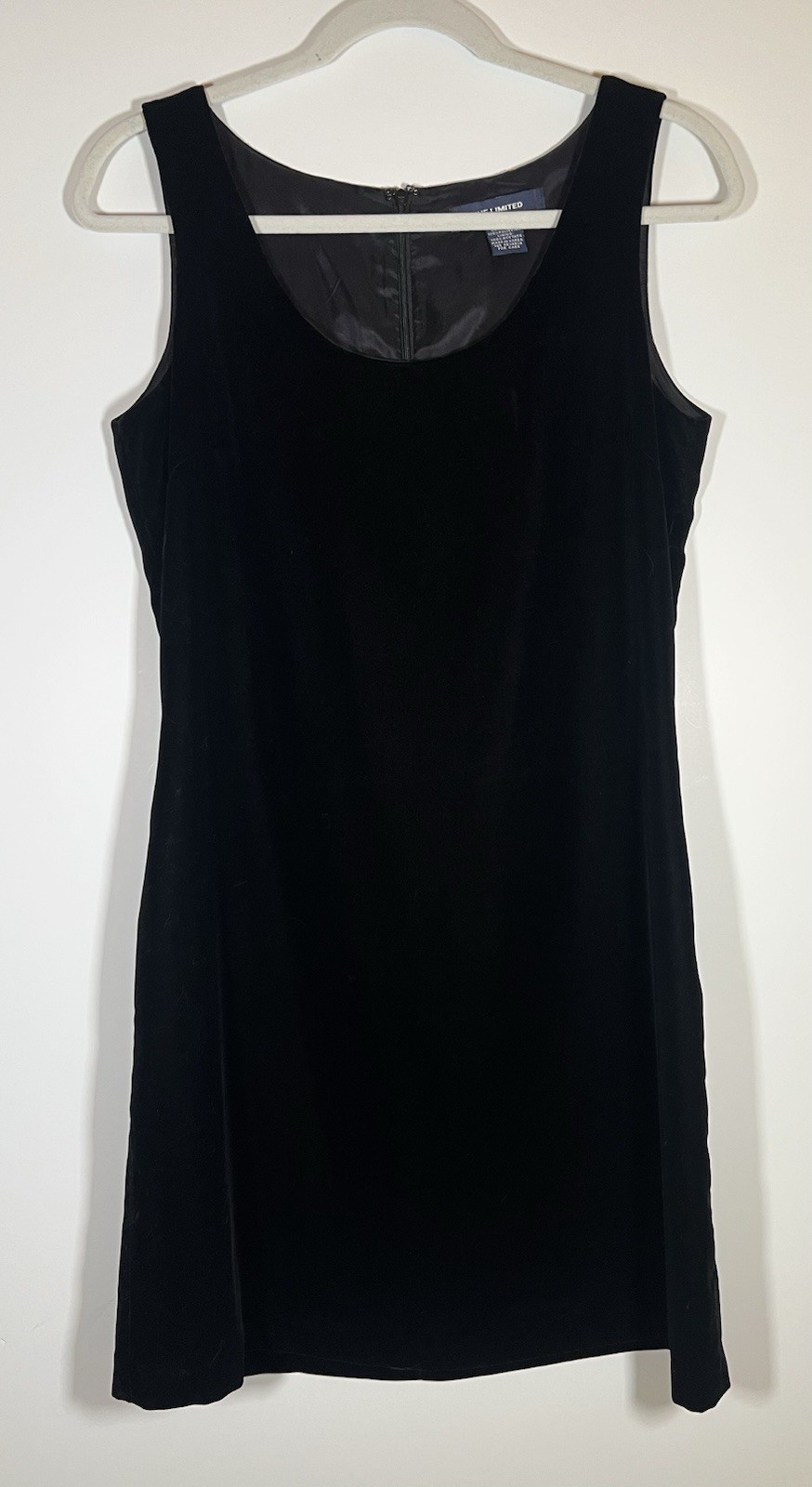 Vintage 80s THE LIMITED black velvet mini tank dress 6 holiday mobwife bodycon