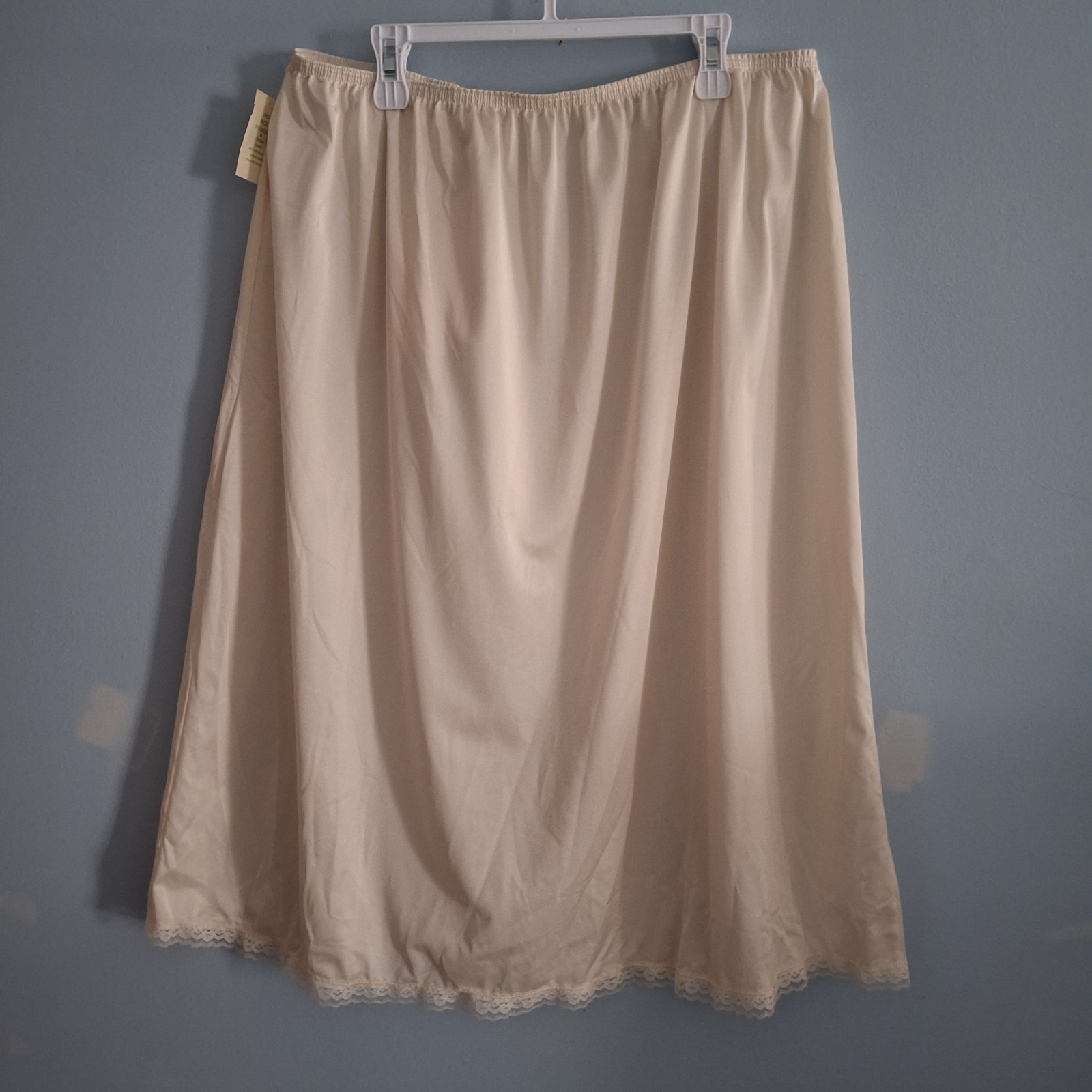 Vintage LORRAINE Half Slip Size 3X NWT Ivory Off White 26″ Length Lace Trim