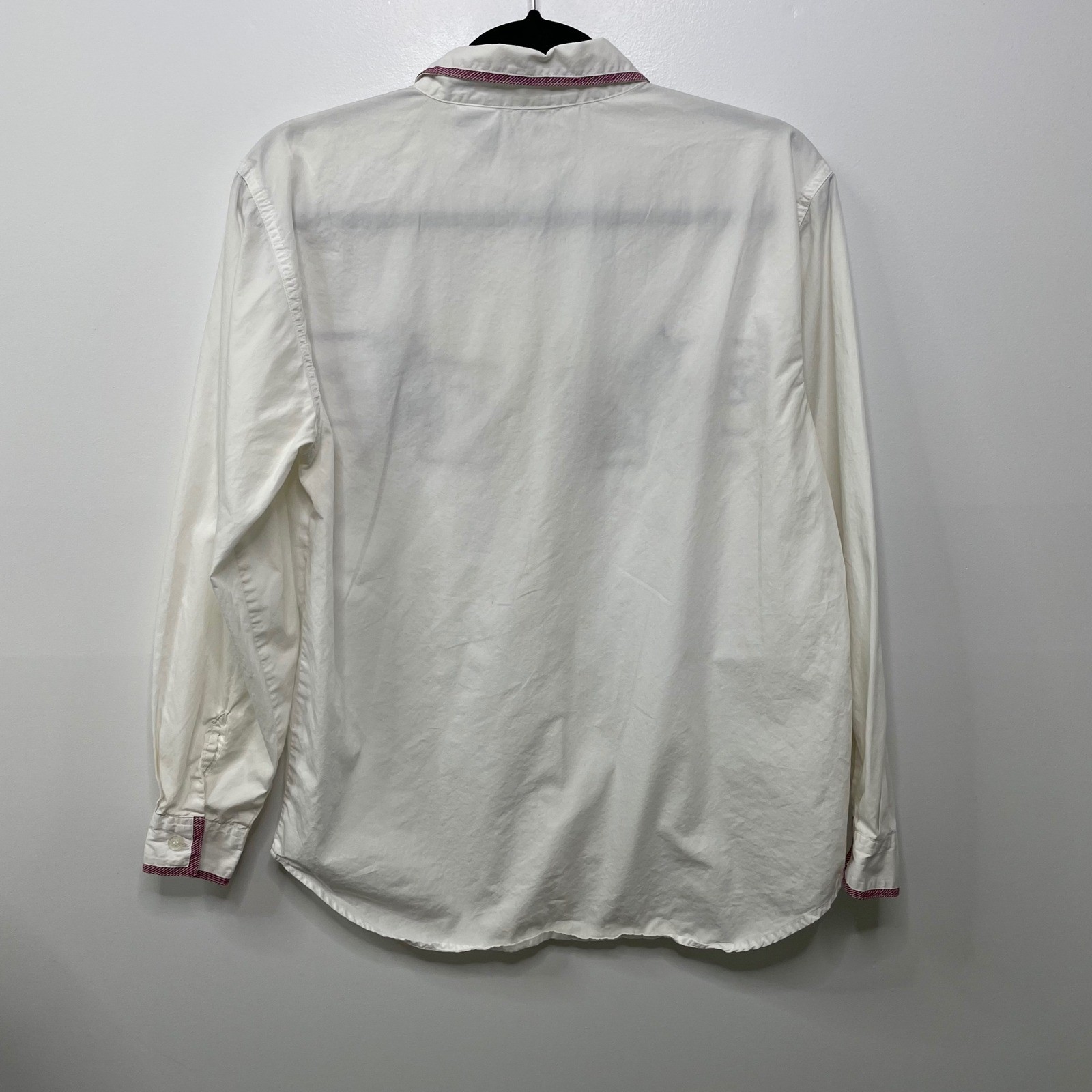 Vtg 90 Christmas Holiday Embroidered Button Down Shirt White Size S Cottage Gram