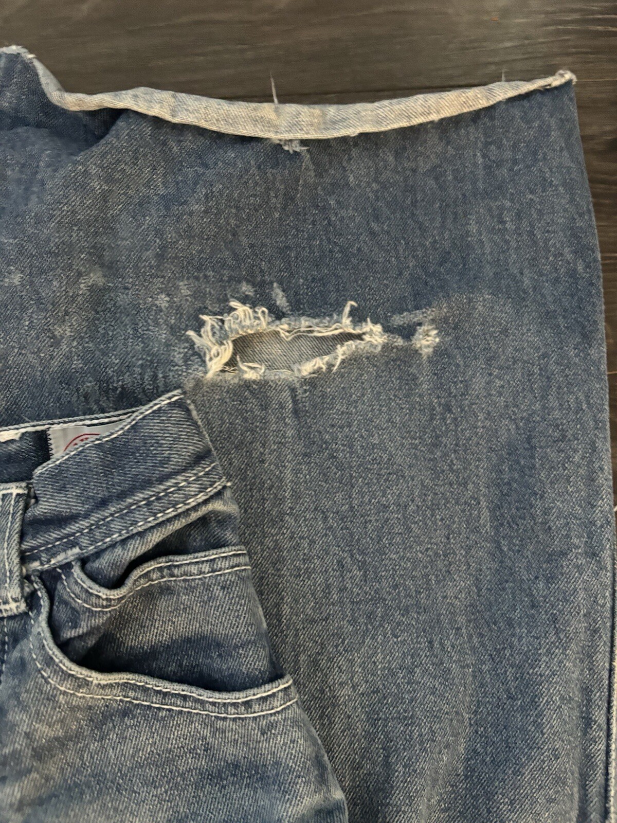 Vintage womens Lawman jeans Flare Bell Bottoms Western Carpenter 26XL Hong Kong