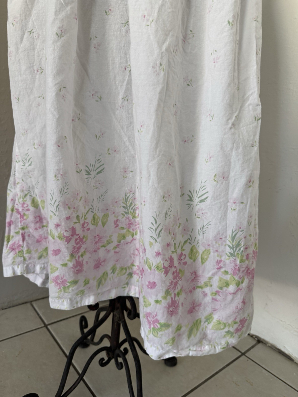 Vintage Cotton Blue Cascade Prairie Gown Indian