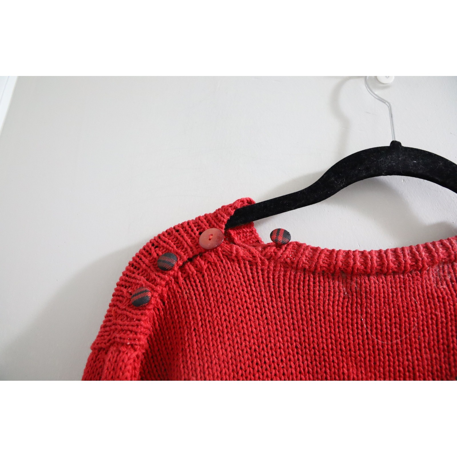 Vintage The Eagles Eye 1991 Red Hand Knit Goose Sleigh Christmas Sweater Large