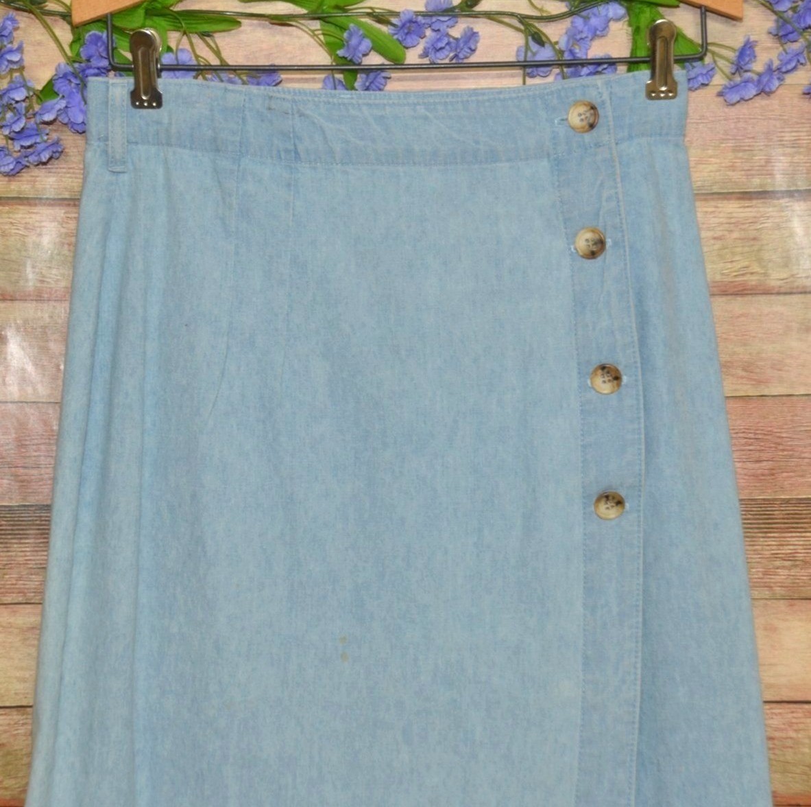 Vintage Gotcha Covered Denim Wrap Skirt Size 6 Made in USA 80s 90s Boho Western