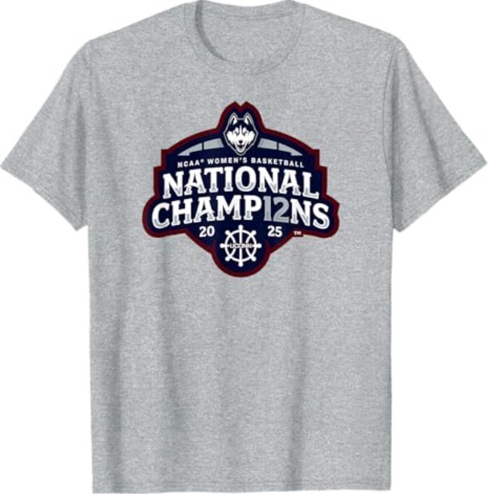 Connecticut Huskies National Champs 2025 W Basketball Logo T-Shirt