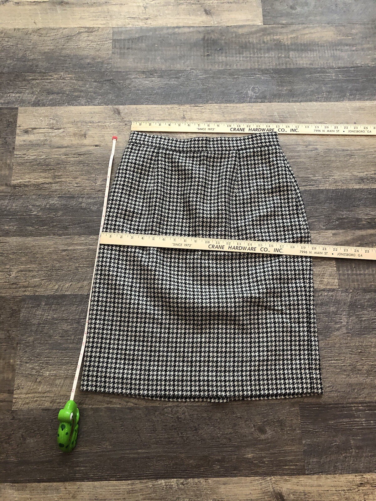 Spiegel Vintage Career Skirt Suit Black Tan Grey Houndstooth Wool Blend Size 14.