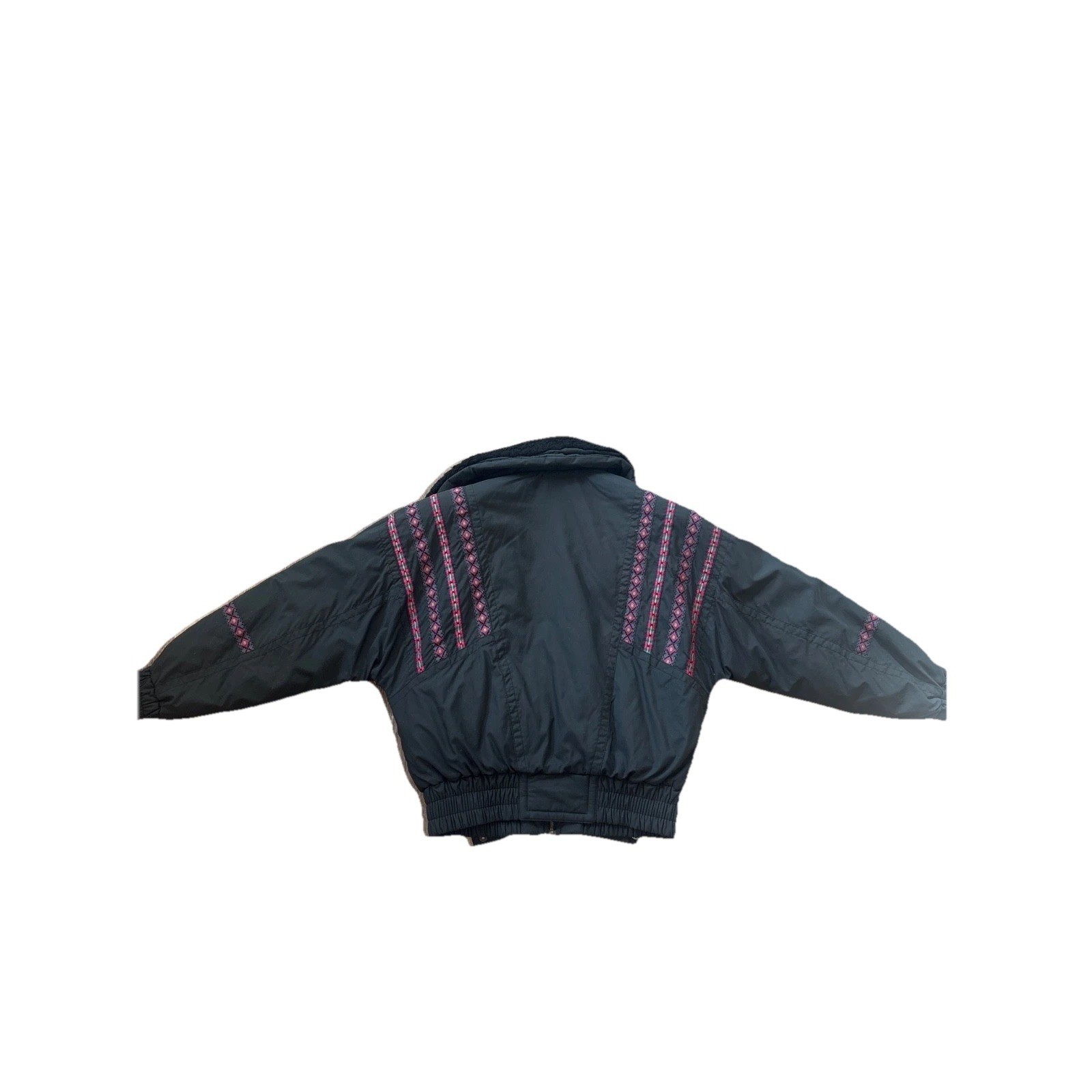 VTG Head Skiwear Women Sz 8 M BLK Southwestern Embroidery Bomber Ski Jacket 1202