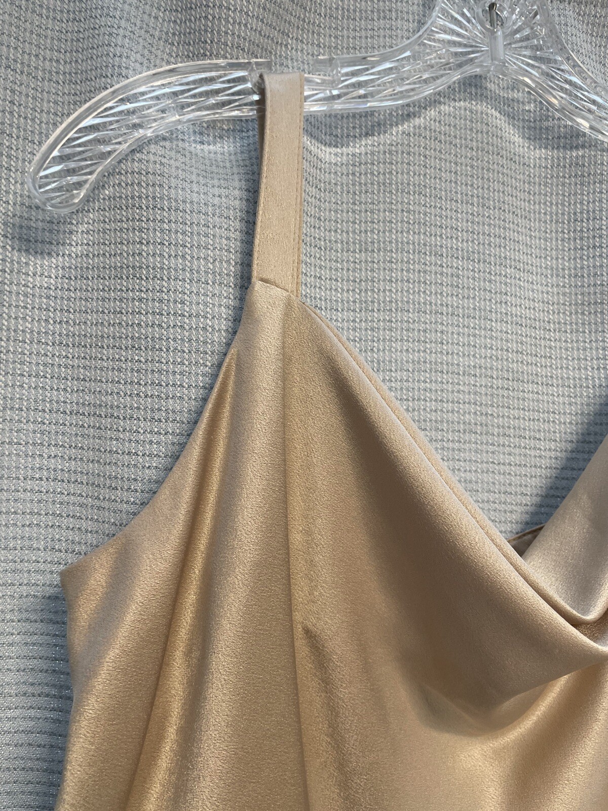 Vtg Caron Chicago Slip Skirt Camisole Blouse Top Sz 10 Champagne Gold USA Made