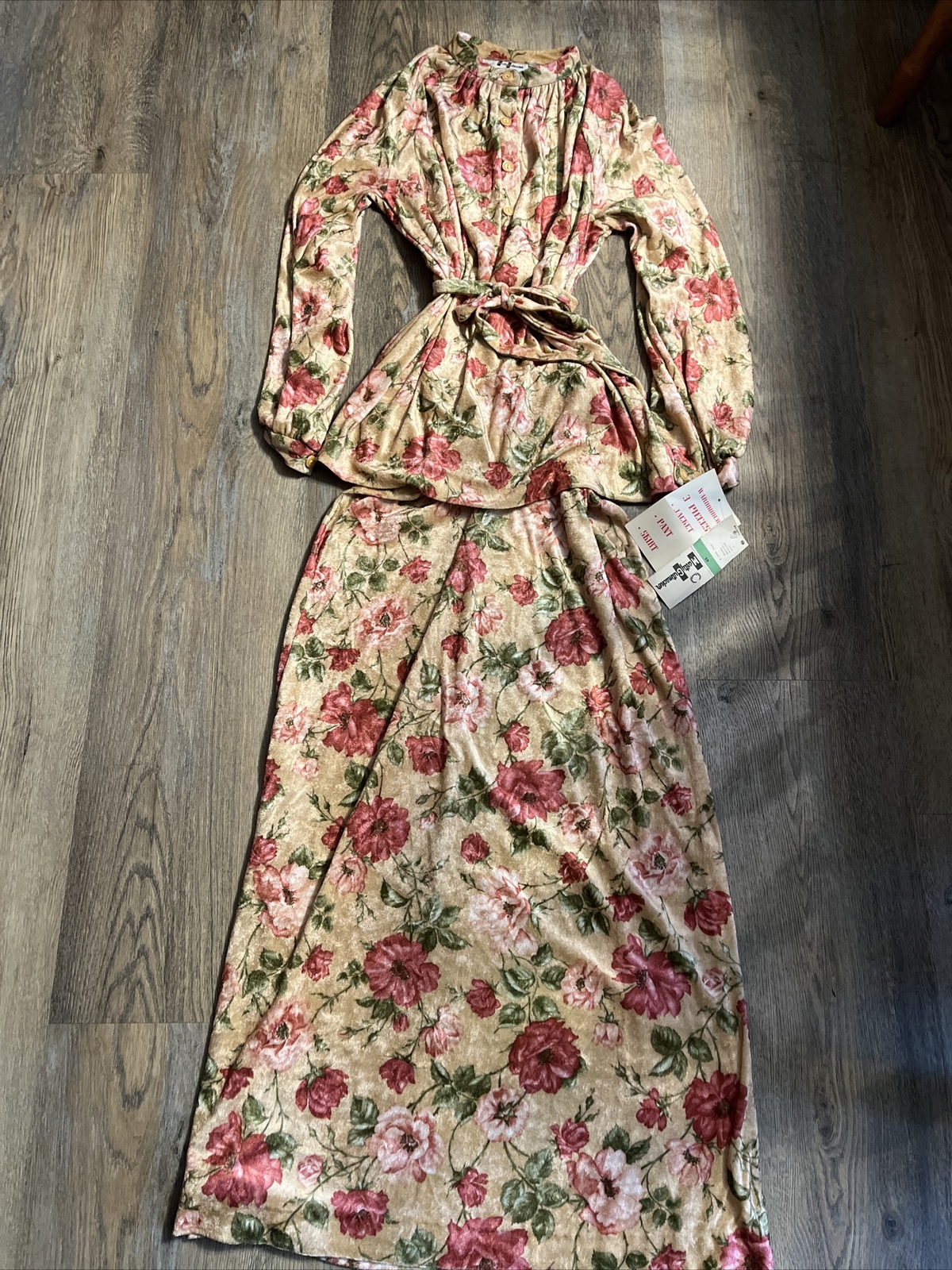 Vintage NWT Marty Gutmacher Women’s 2pc Set-Long Skirt & Matching Top Floral S10
