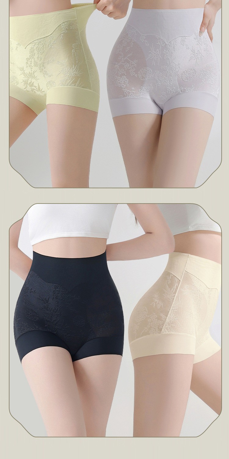 Women’s Antique Style High Waist Panties for Women Tummy Control Embroidery Soft