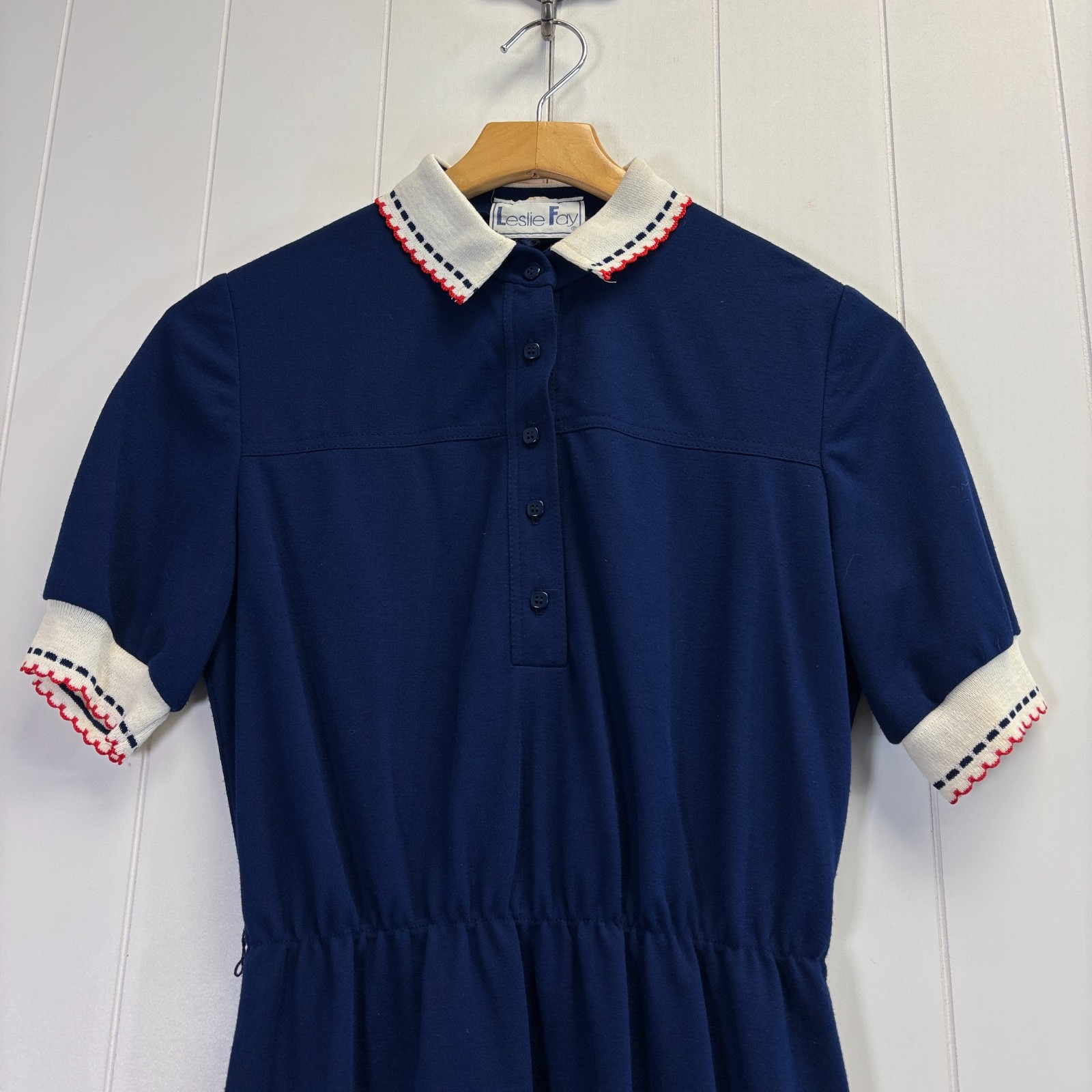 Vintage Leslie Fay 60s 70s Academia Secretary Midi Dress Size S School Girl Twee