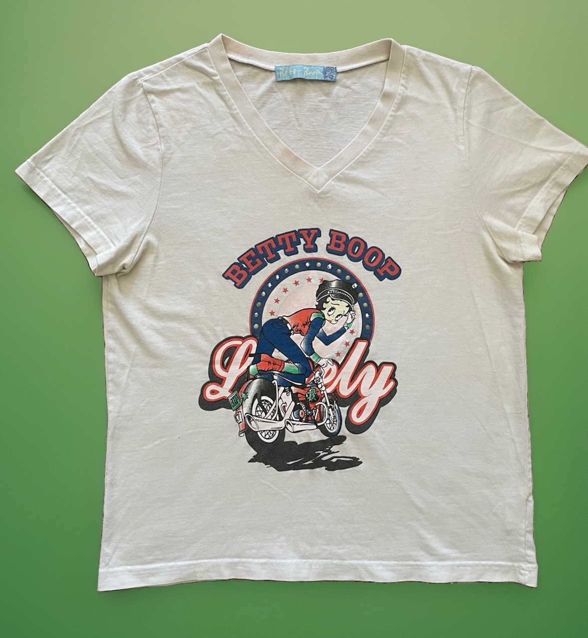 Vintage Betty Boop Cotton V-Neck Shirt Women’s Small / Medium Y2K, Retro