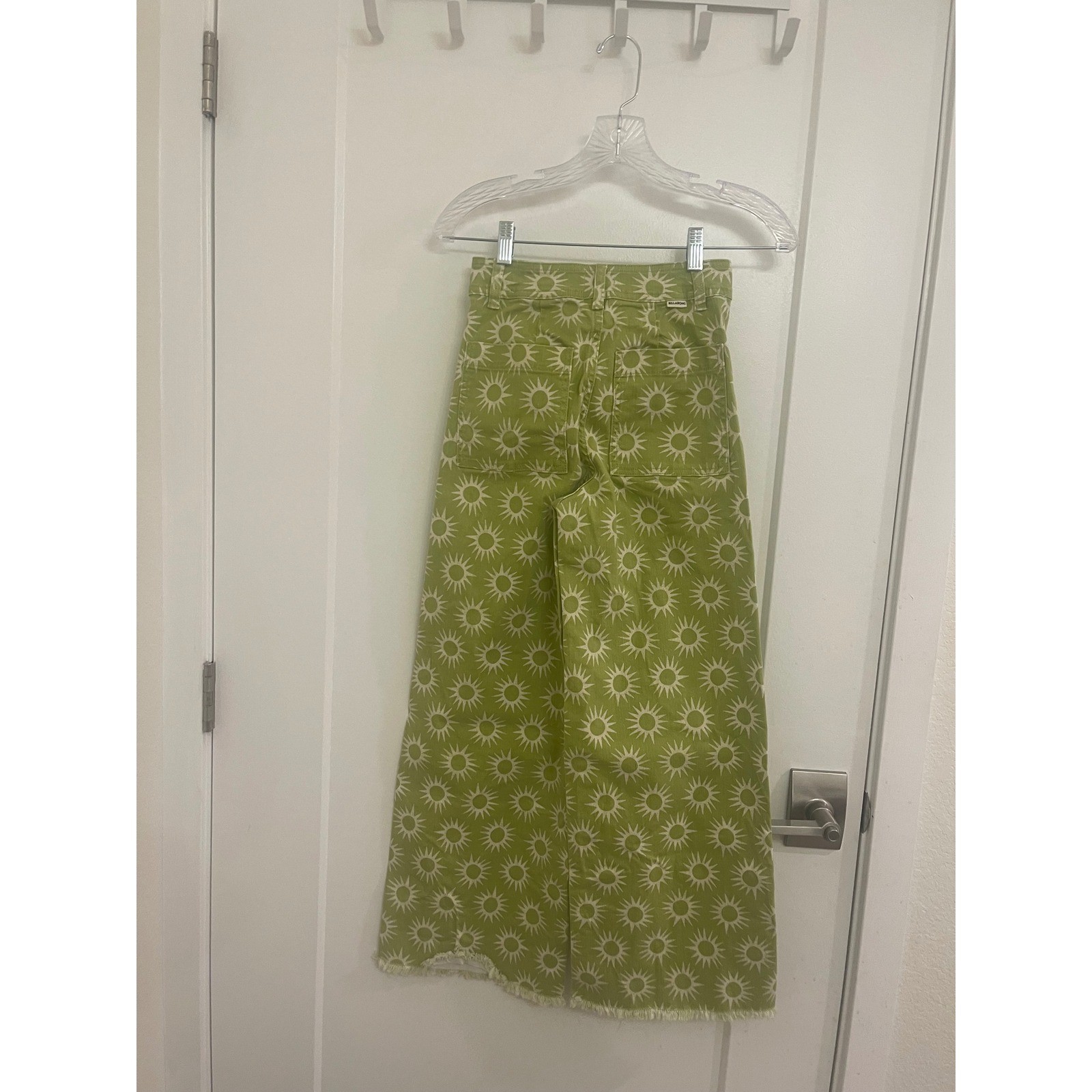 Billabong Green Floral Wide Leg Retro 70s Style Cottagecore Fairycore Whimsey