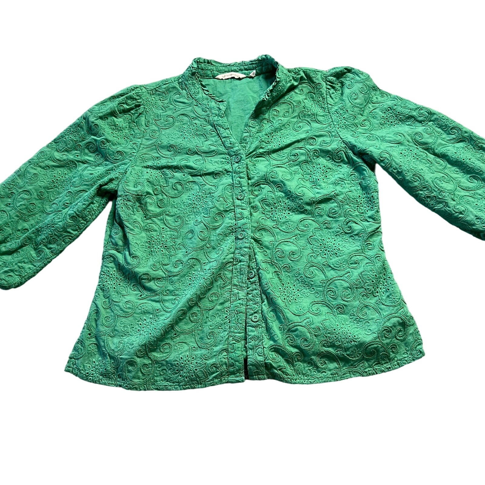 Embroidery Detail Vintage Soft Surroundings Blouse Women’s Size M