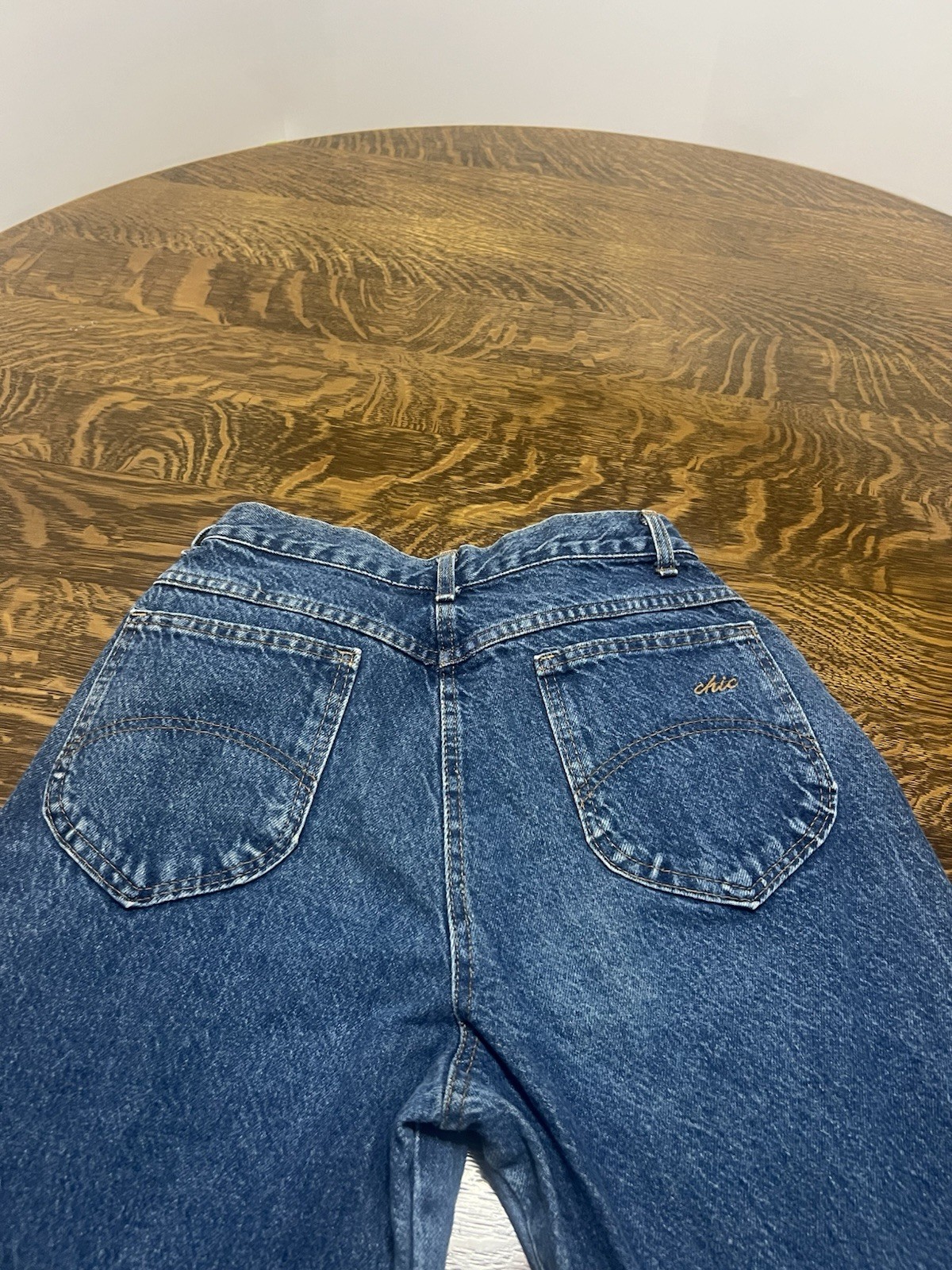 Vintage Chic Jeans Womens 12 High Rise Tapered USA Made 80s YKK Mom Fit Denim