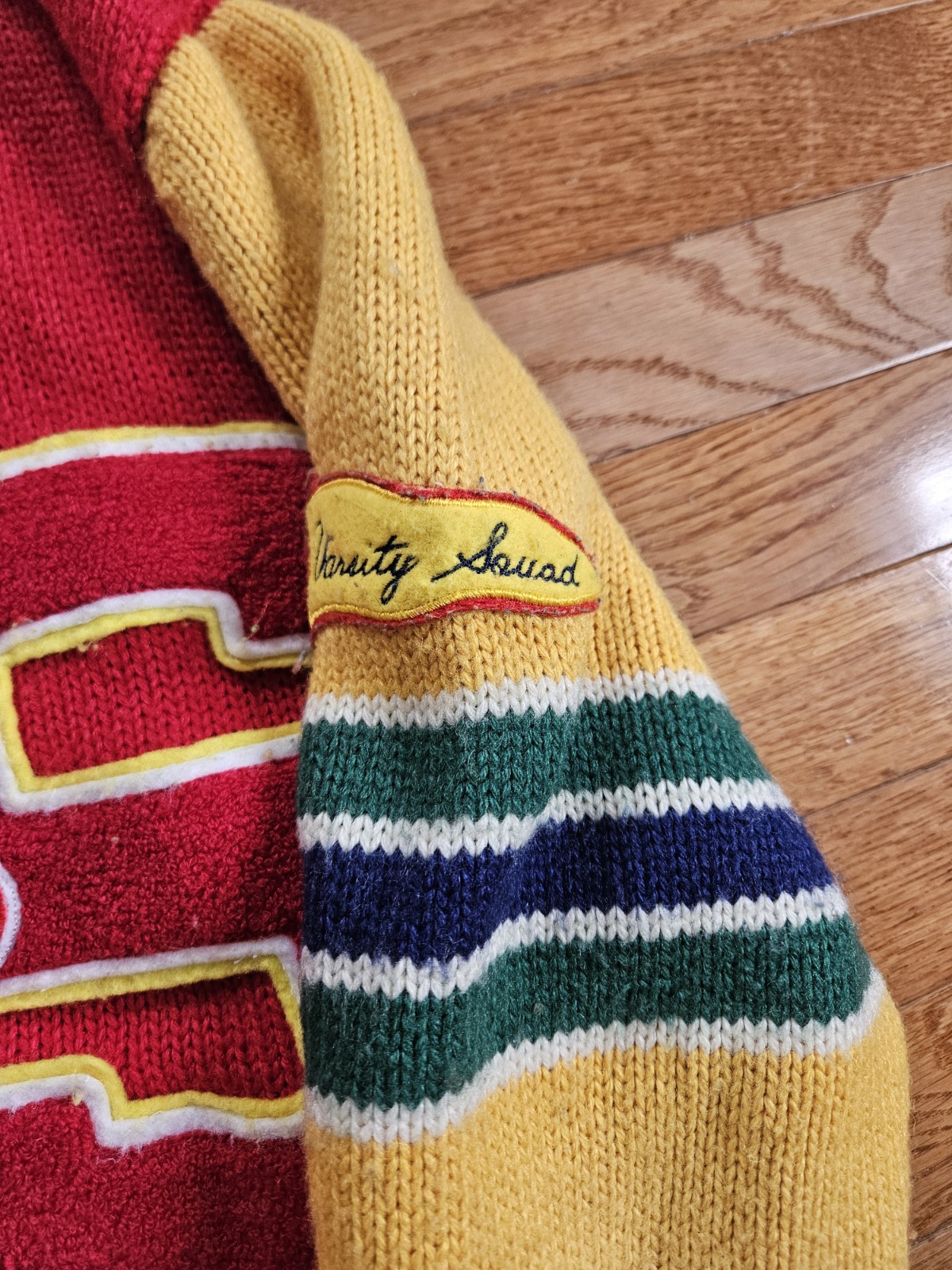 Courtney Rhodes women’s vintage varsity knit baseball cardigan sweater Large