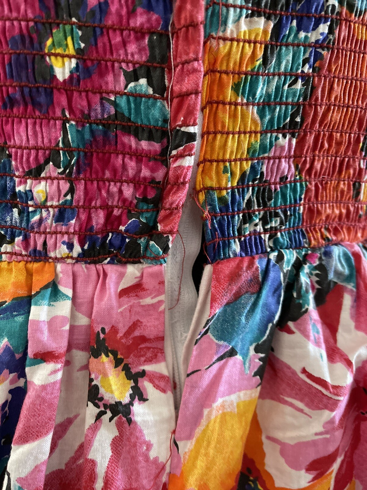 Vintage Floral Print Midi Dress Paquette Too! Size 14 Women’s
