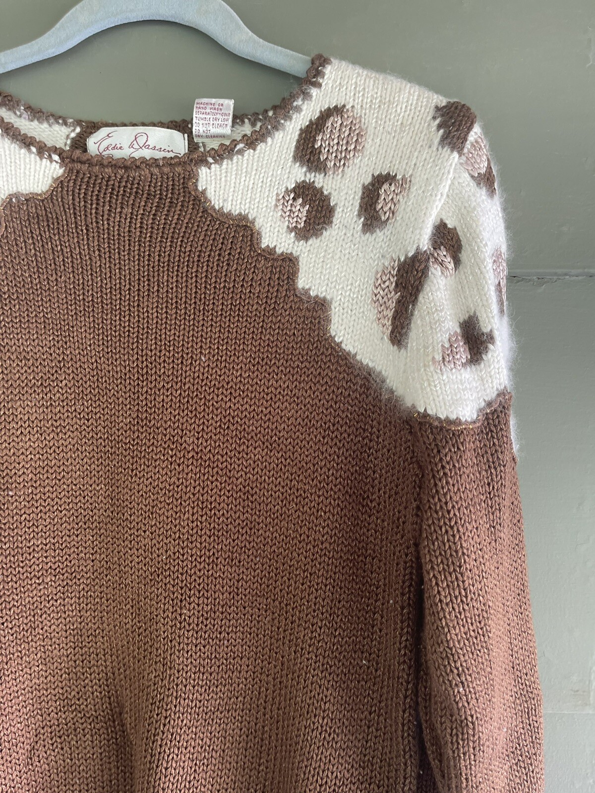 Ladies Vintage EDDIE DASSIN Angora SWEATER TOP 1980s Grunge Small