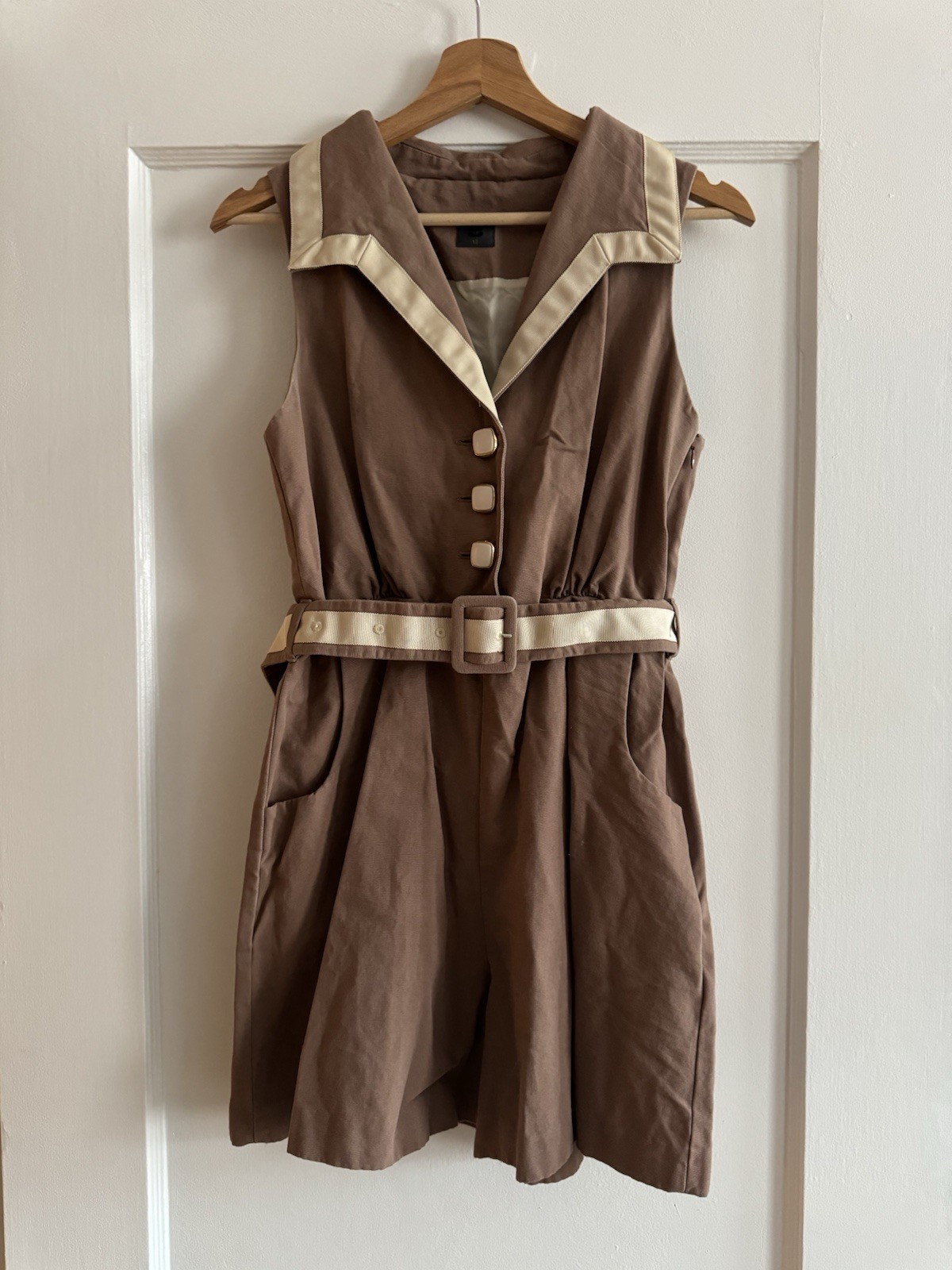 RATE Vintage Orla Kiely Cotton Romper with Contrast Trim Size UK 12 (US 8)