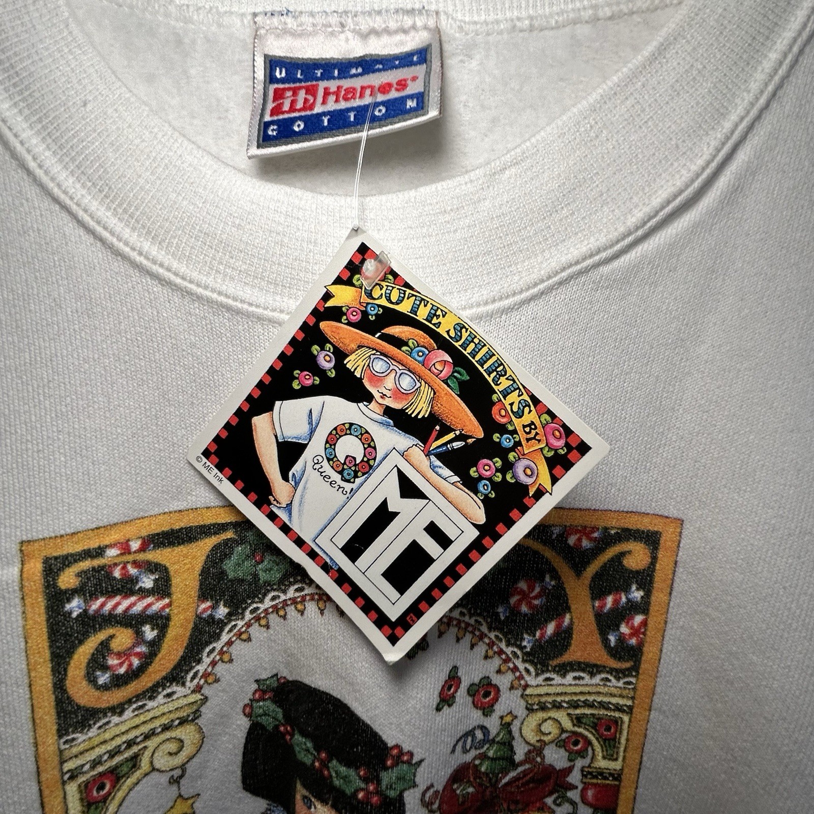 Vintage RARE NWT Mary Engelbreit Christmas Sweatshirt Sz Large See Description