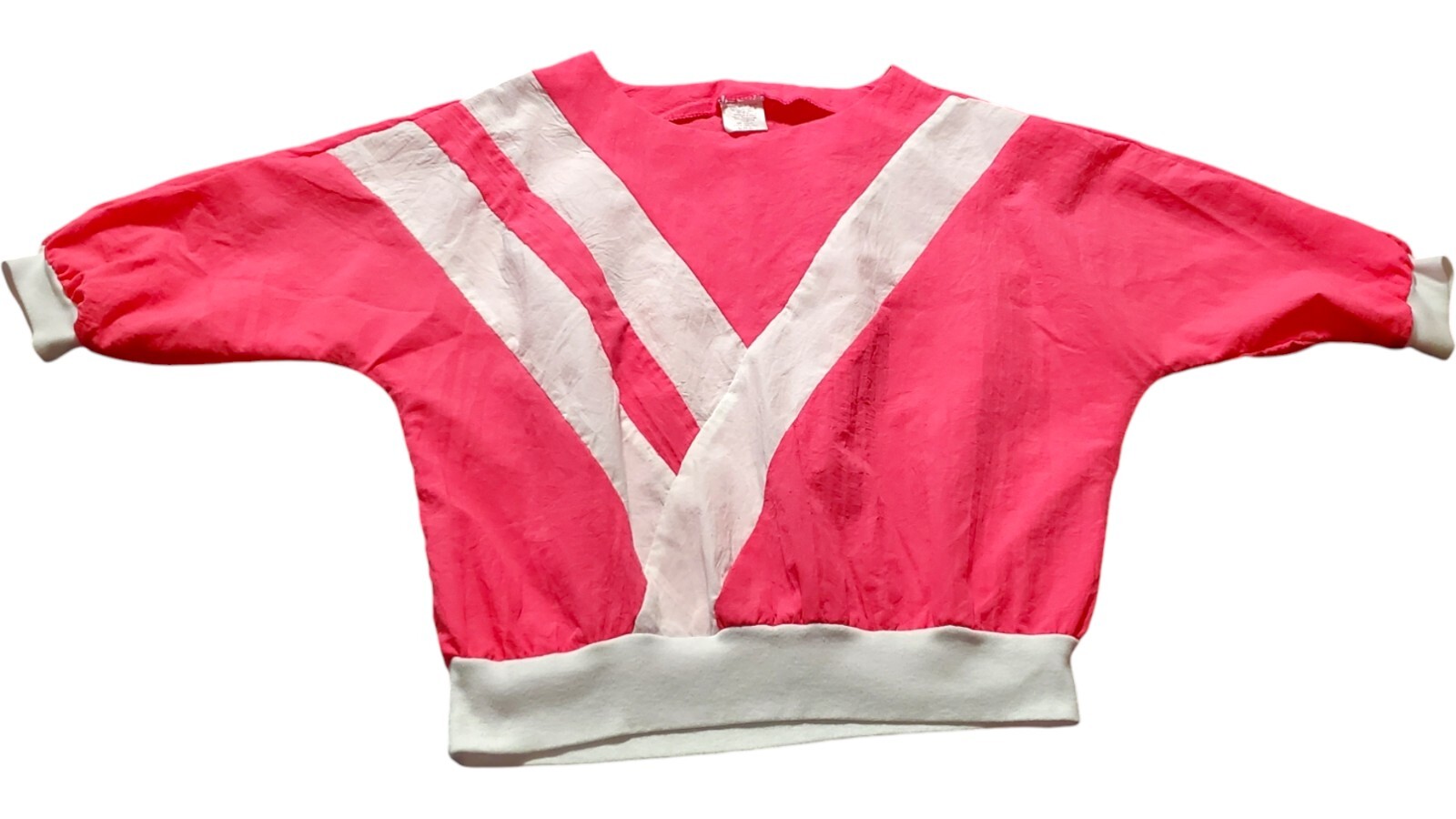 Vtg Picket And Post Shirt Pink Blouse Large Windbreaker Material Geo Color Block