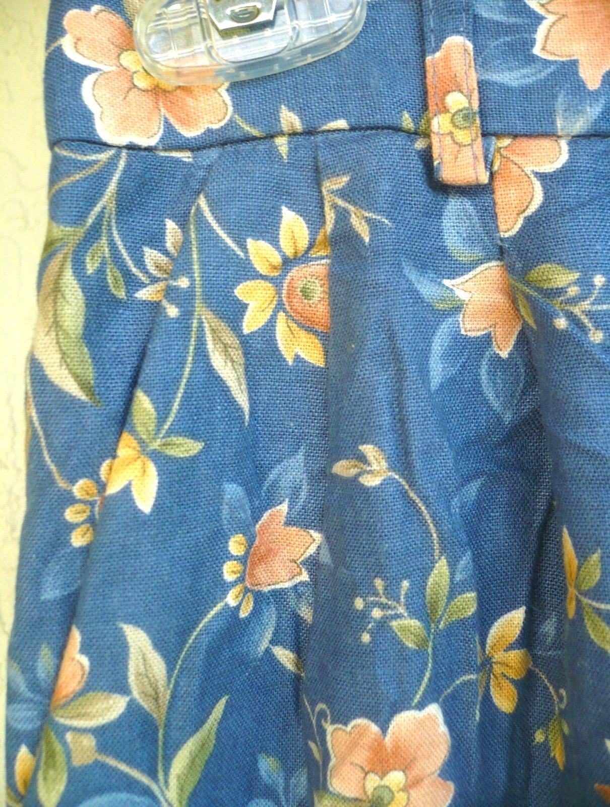 VTG 90S PENDLETON USA S M 8 CHAMBRAY BLUE PEACH FLORAL RAYON LINEN SHORTS WOMEN