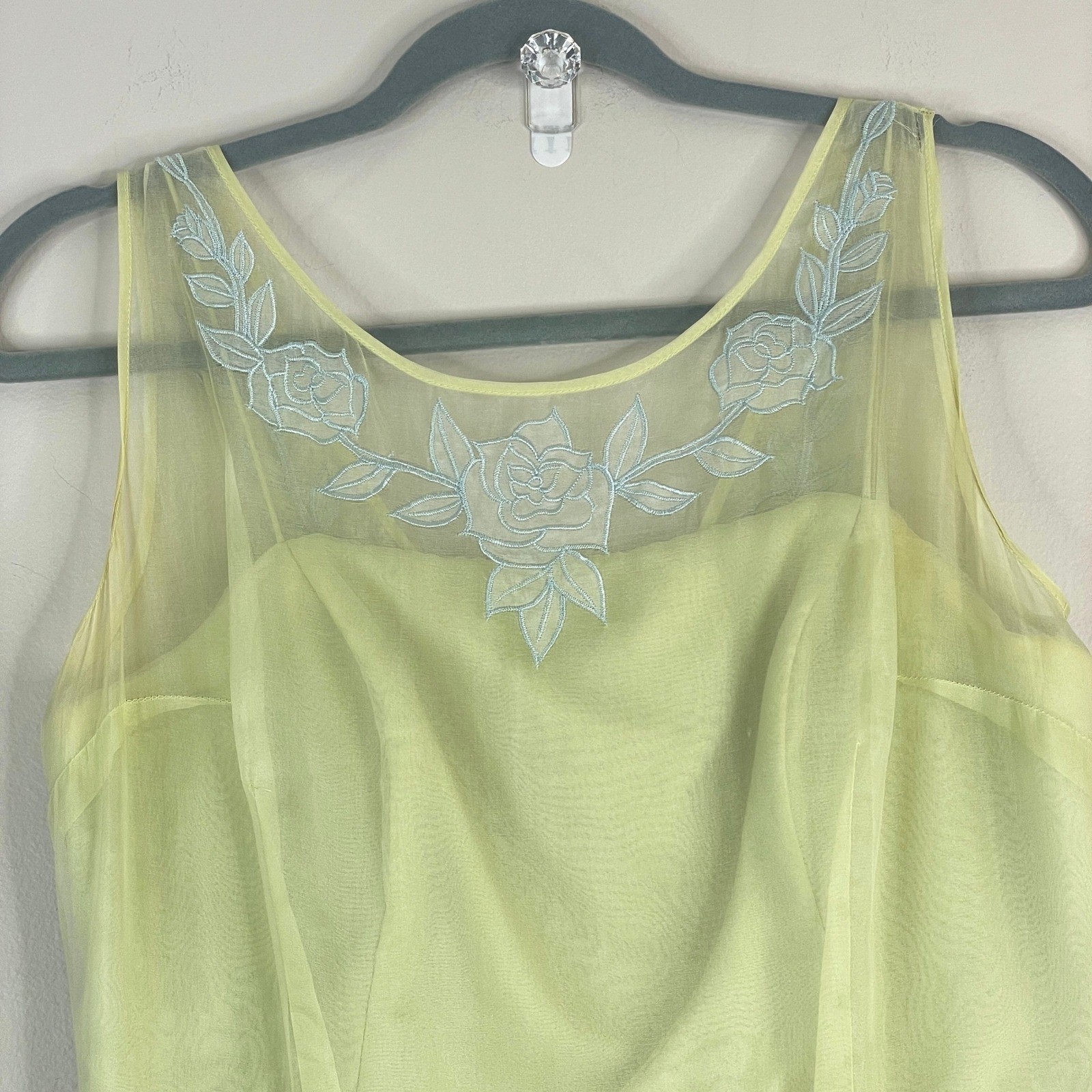 Vintage Watters & Watters Silk Tea Party Dress 10 Ethereal Embroidered Cocktail