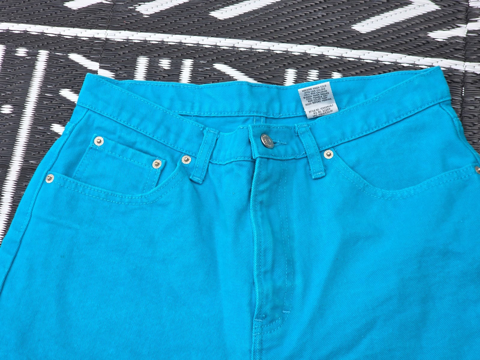Vintage Denim Jean Shorts JORDACHE TURQUOISE 13/14 1980’s EUC
