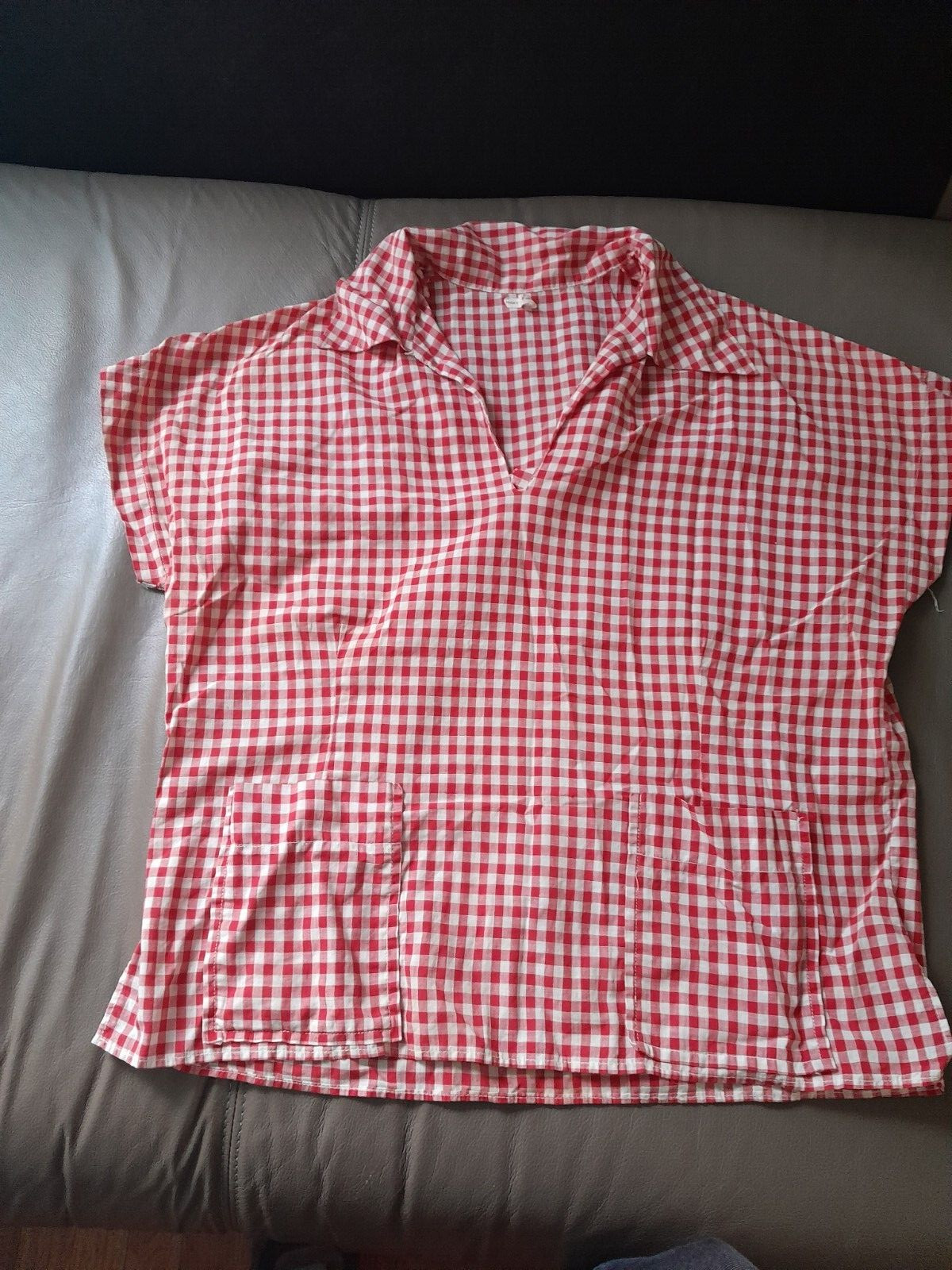 1950S LADIES BLOUSE TOP ROCKABILLY WESTERN CHECKS ROCK N ROLL LARGE XL