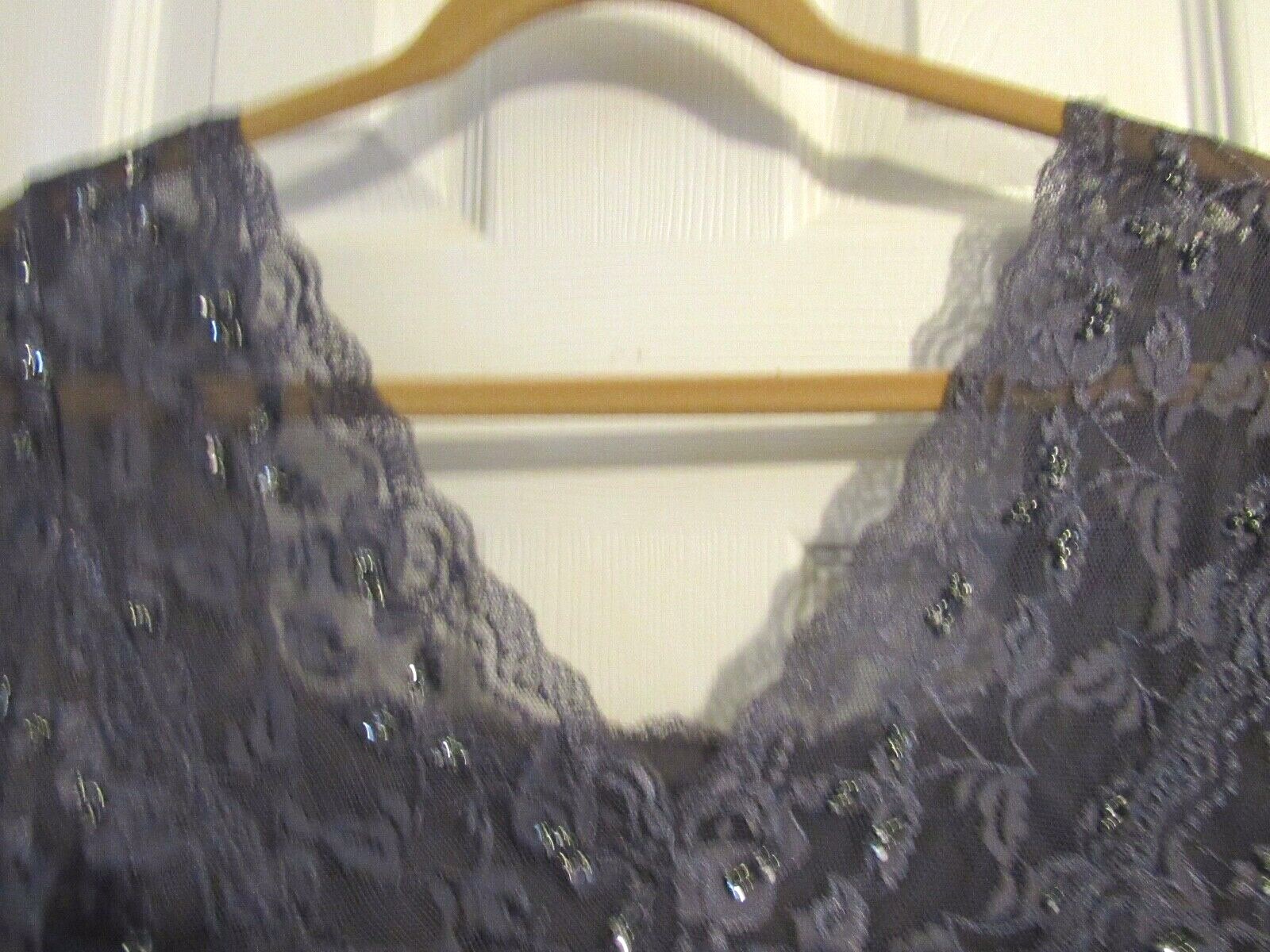 Onyx Nite Womens 18W Dress Evening Party Stretch Sparkle Lace Lined Cap Sleeve