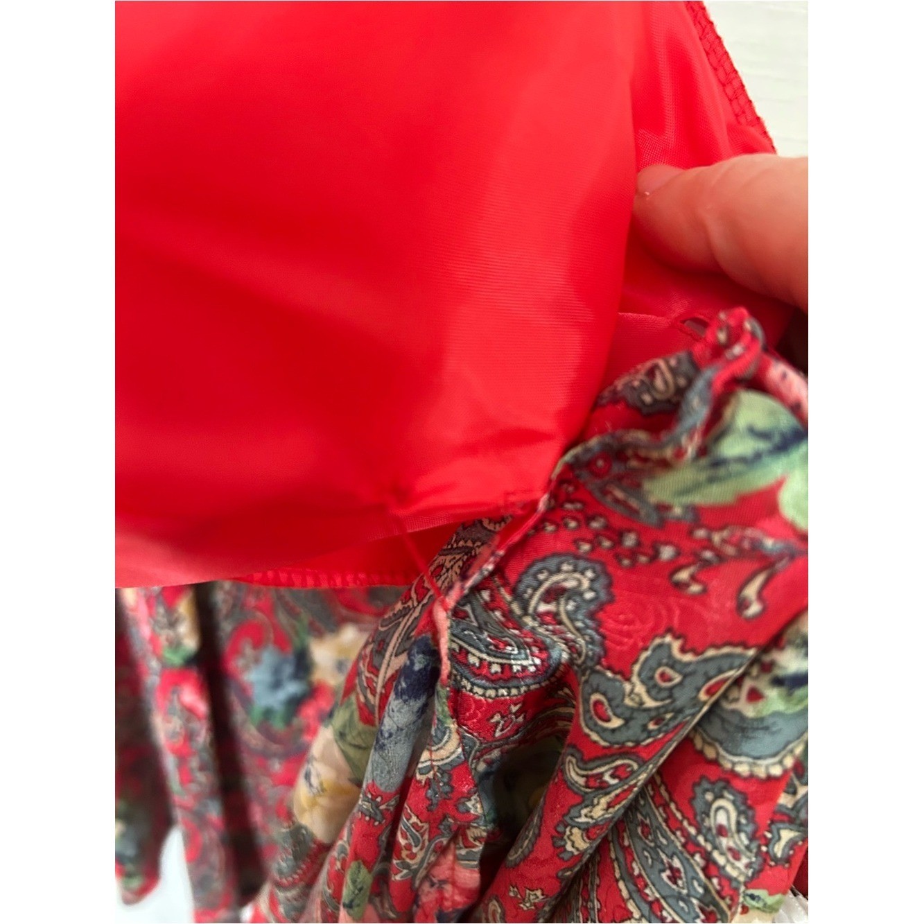 100% Silk Vintage august silk Floral Paisley Tie-Waist Mini Slip Dress & Robe