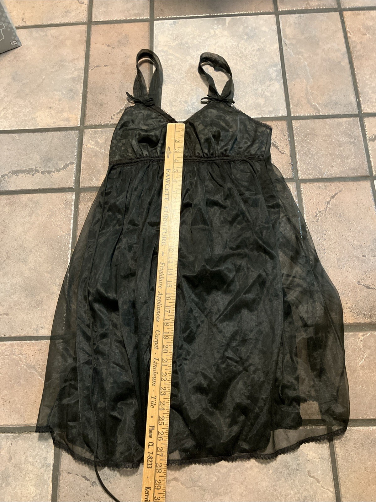 evette nightgown black babydoll size M vintage