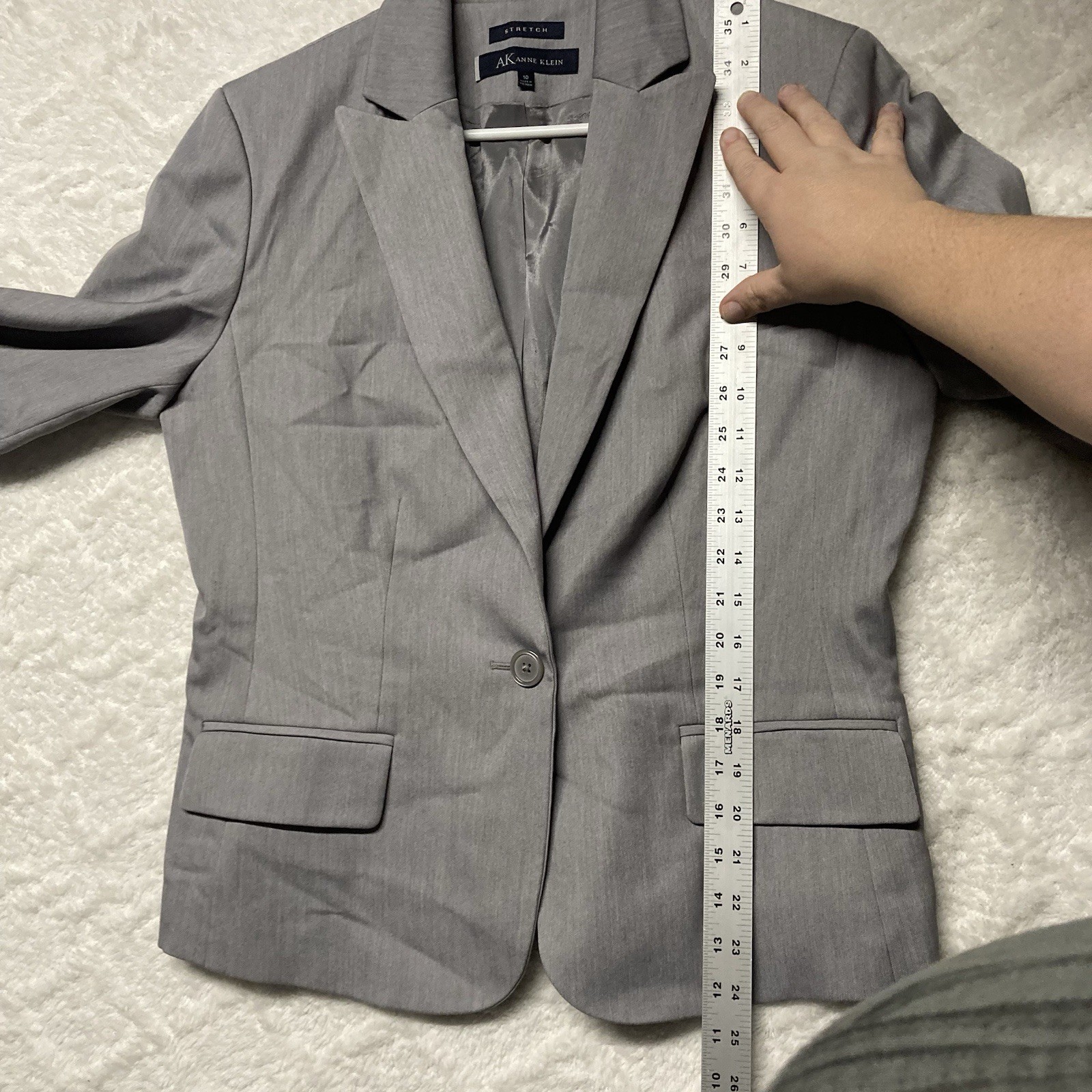 Skirt Suit Womens Size 10 Stretch Gray ANNE KLEIN 2 piece Professional Workwear