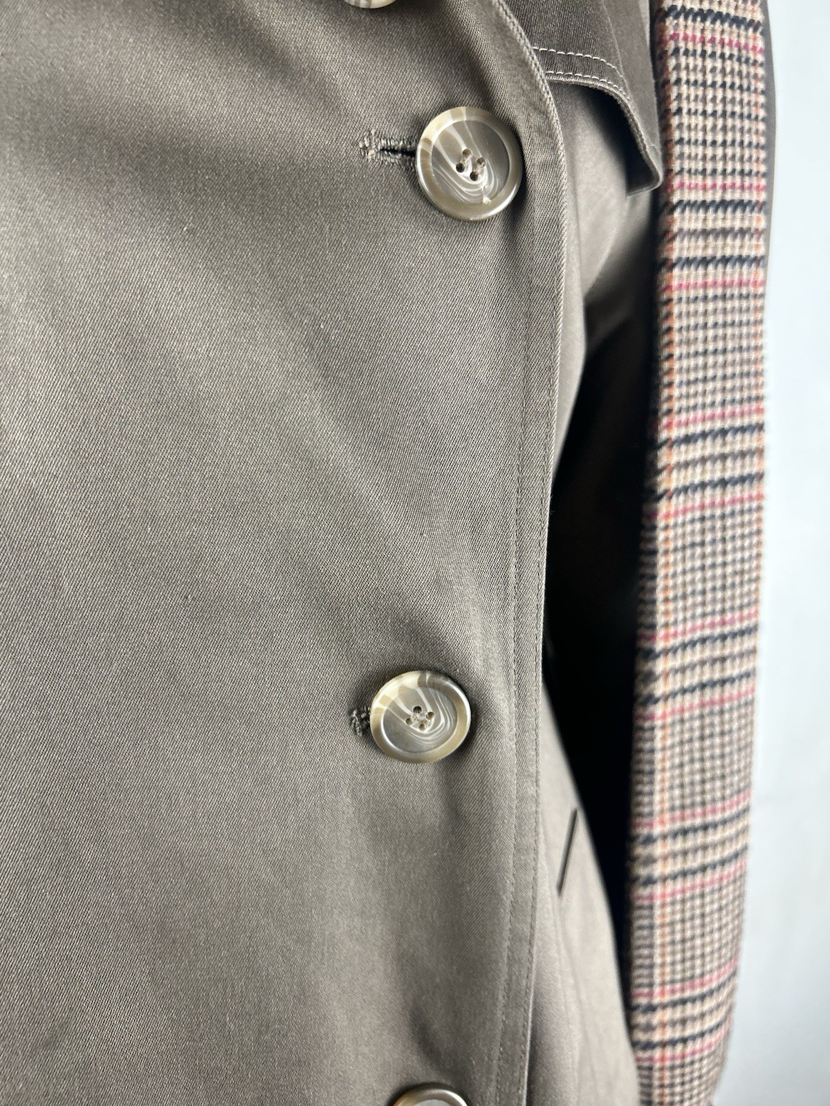 VTG Evan Picone Trench Coat Brown Removable Wool Blend Liner M/L Double Breasted