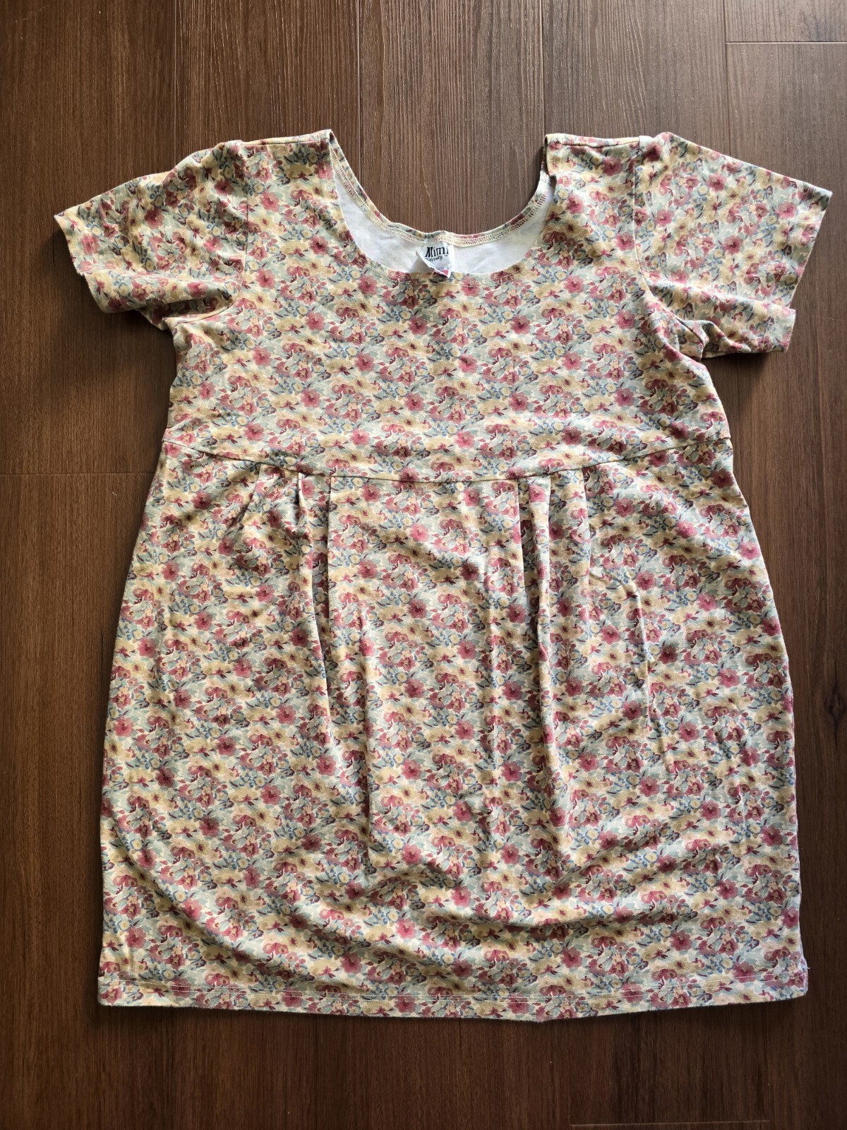 Vintage 1990s Floral Grunge Maternity Baby Doll Dress. Womens Large Made in USA