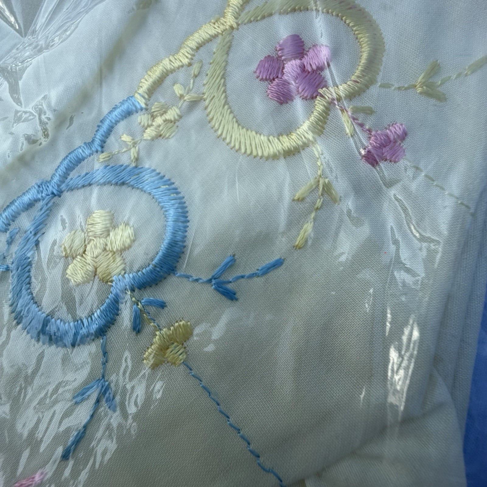 Lot of 2 Vintage Lady Lindsey Nightgowns L-1X Sleeveless Embroidered Floral NOS