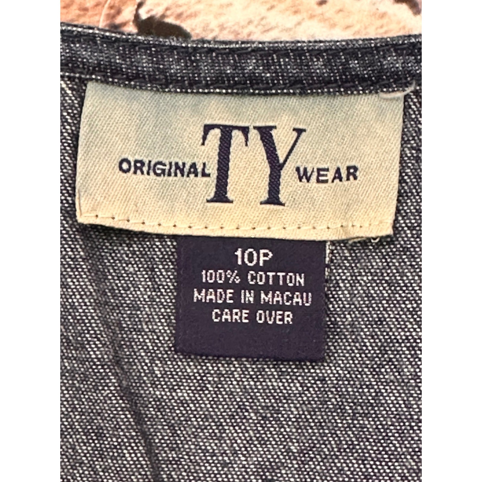 Original TY Wear Vintage Denim Christmas Embroidered Jumper Dress Blue 10P