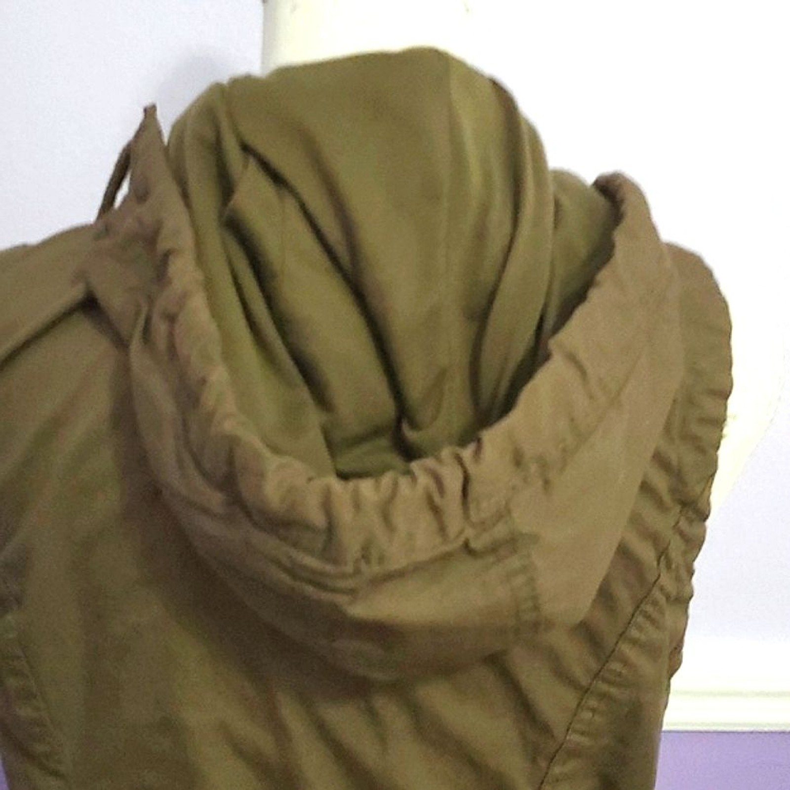 VTG Snobbish Olive Military Utility Cargo Sleeveless Hooded Tied Waist Jacket M