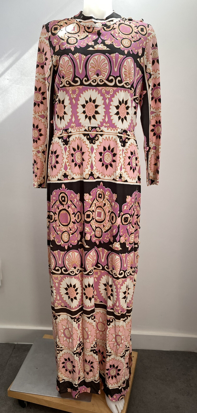 VTG 70s Psychedelic Maxi Dress Puritan Forever Young (FLAWS SEE PHOTOS