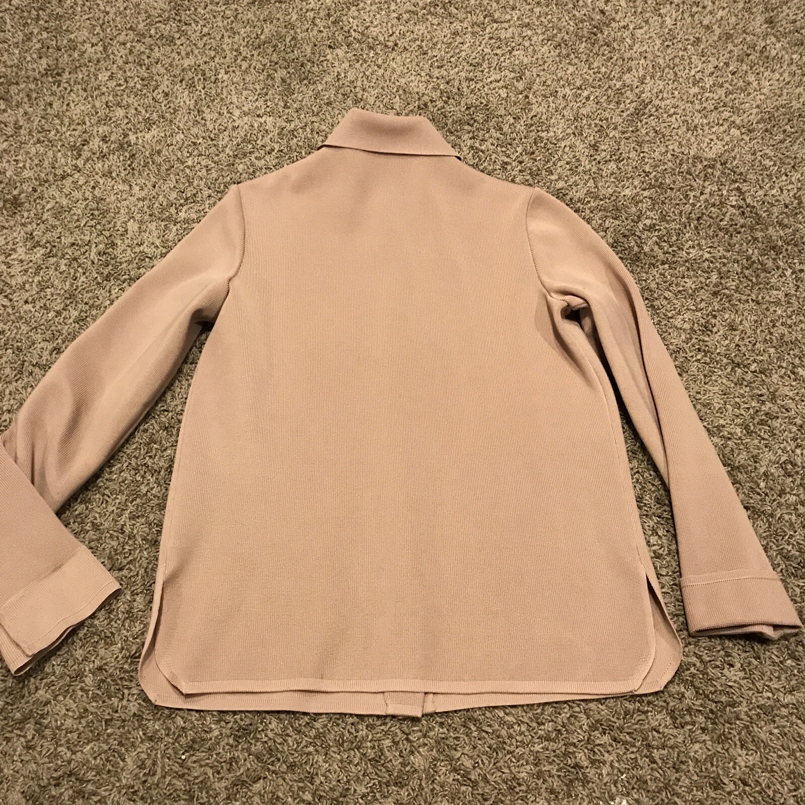 VINTAGE 70s DALTON Polyester CARDIGAN Beige Hong Kong Size 12 A33