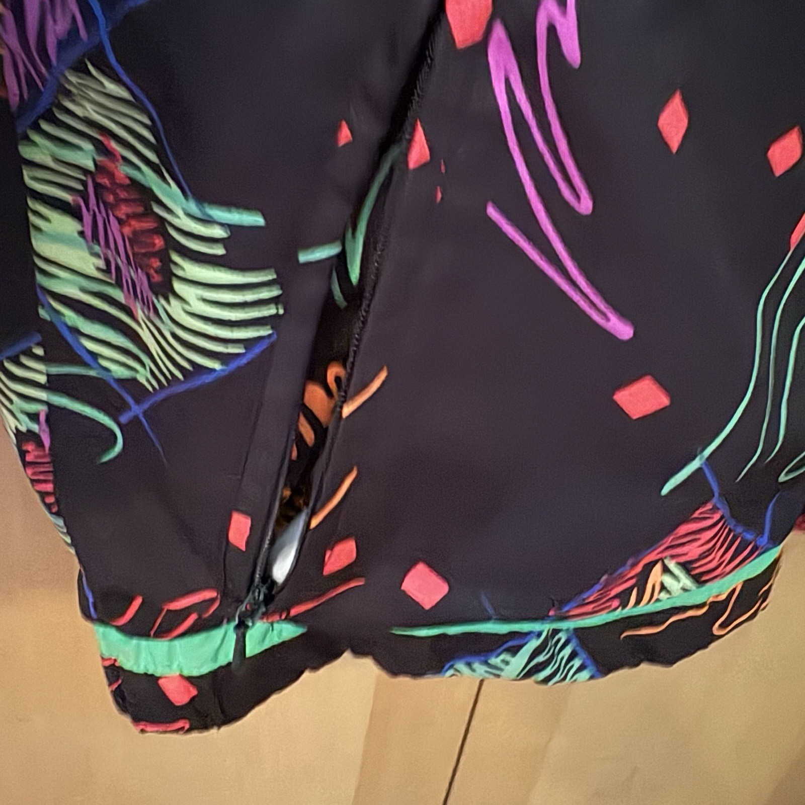 Obermeyer Vintage Pullover Windbreaker Abstract 80’s Pattern Neon Juniors Sz 18