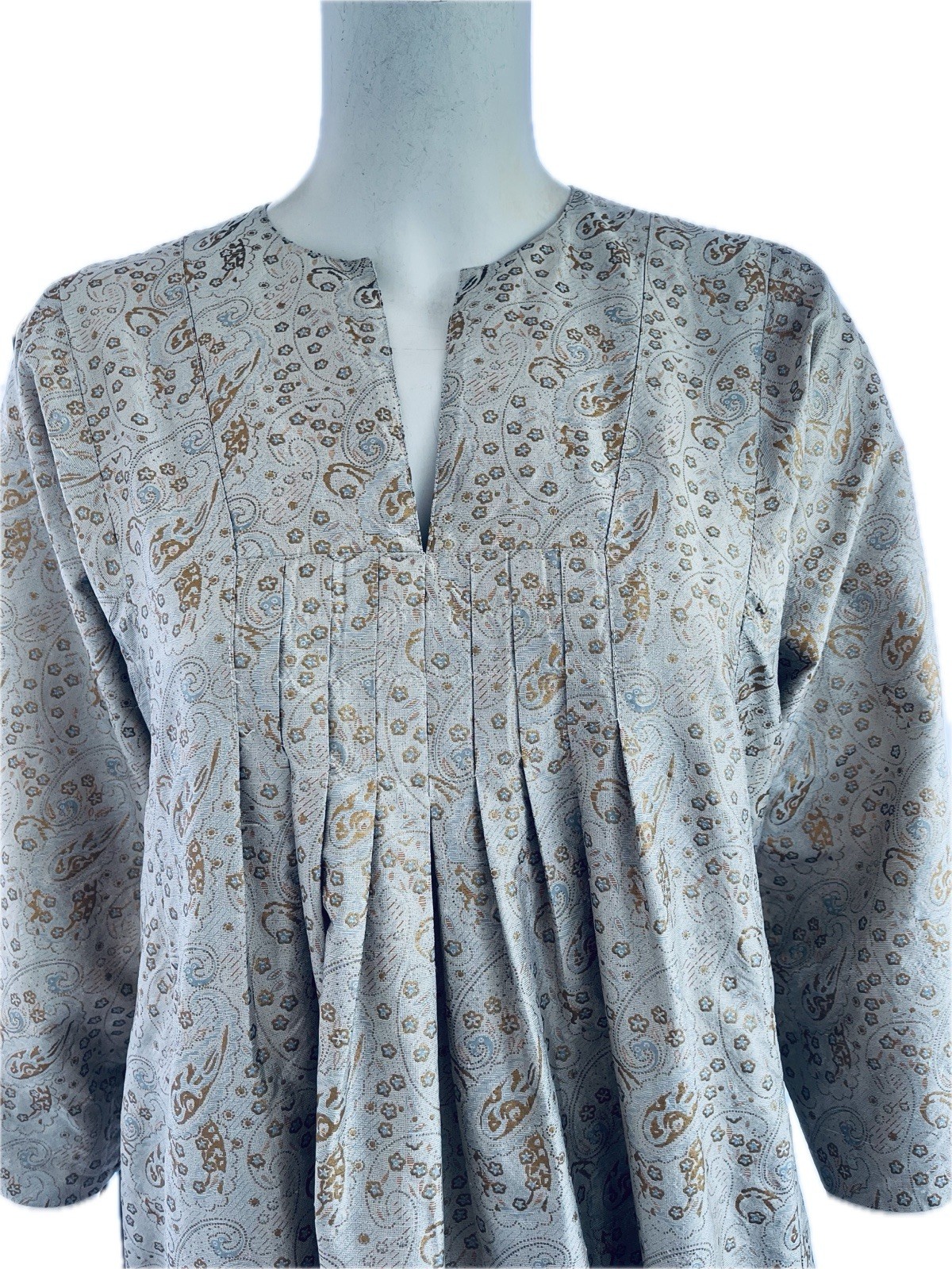 Vintage Jim Thompson Thai Silk Caftan 1970s Kaftan Dress w /Pockets Size Large