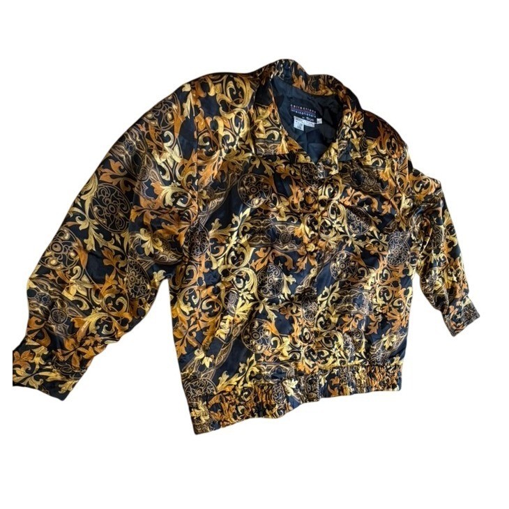TanJay Baroque Gold Black 3 Pc Jacket SZ L, Shirt SZ 14, and Skirt Set SZ 16